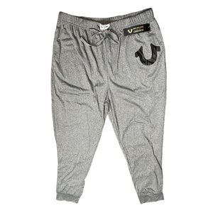 True Religion Men's Classic Logo Jogger‎ Horseshoe Sweatpants Gray Sz L (36-38)